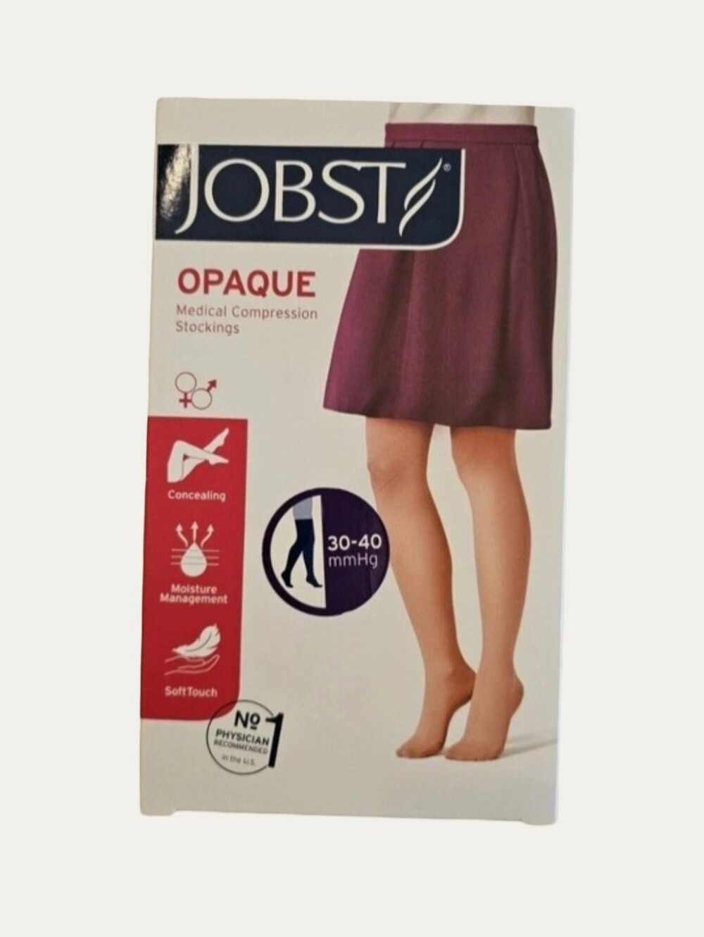 Jobst Medical Compression Stocking Socks Open Toe Thigh High 30-40 mm-Hg S Beige